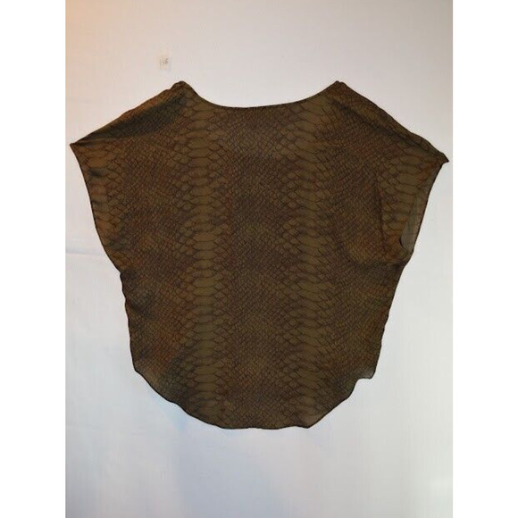 Joie Silk Blouse Snake Print Small Brown Short Sleeve Casual Ladies - Picture 7 of 8